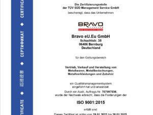 BRAVO Niemcy pomyślnie przeszło recertyfikację ISO