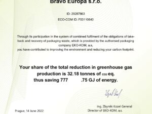 Emissions savings Bravo Europa Czech Republic